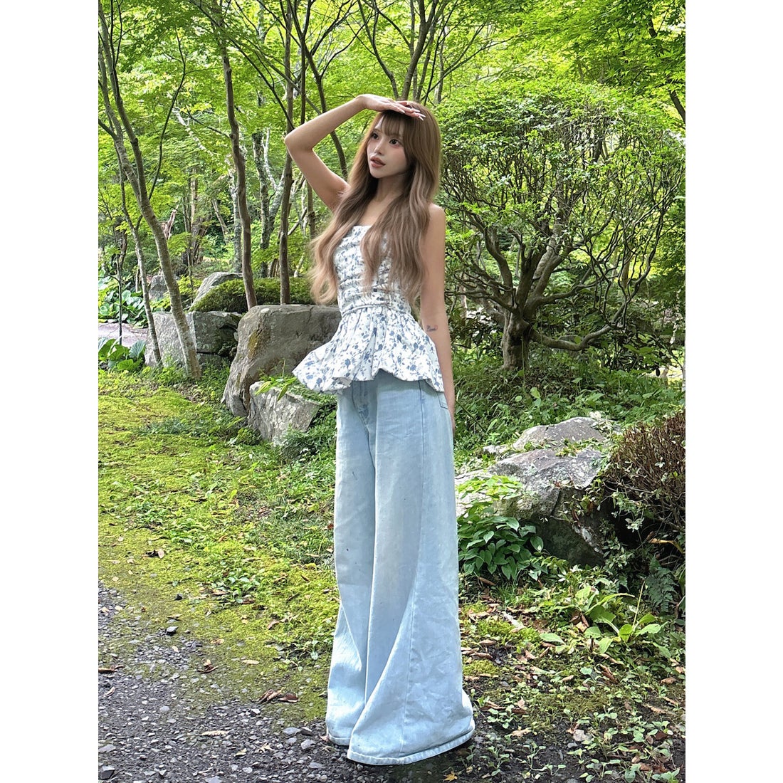 ダーリッチ Darich フラワーバルーンベアトップ （ホワイト