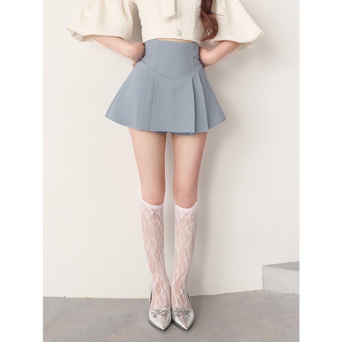 ダーリッチ Darich 美シルエットミニスカート （サックス