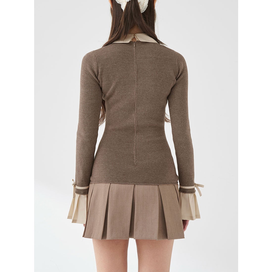 ダーリッチ Darich シャツドッキングプリーツミニワンピース