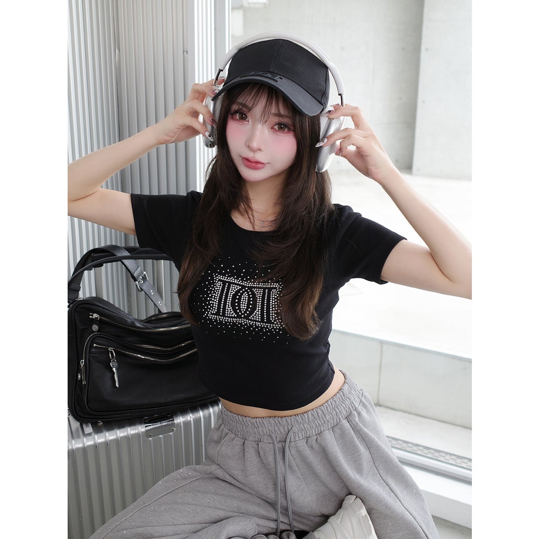ダーリッチ Darich シャイニーDDロゴコンパクトTシャツ （グレー