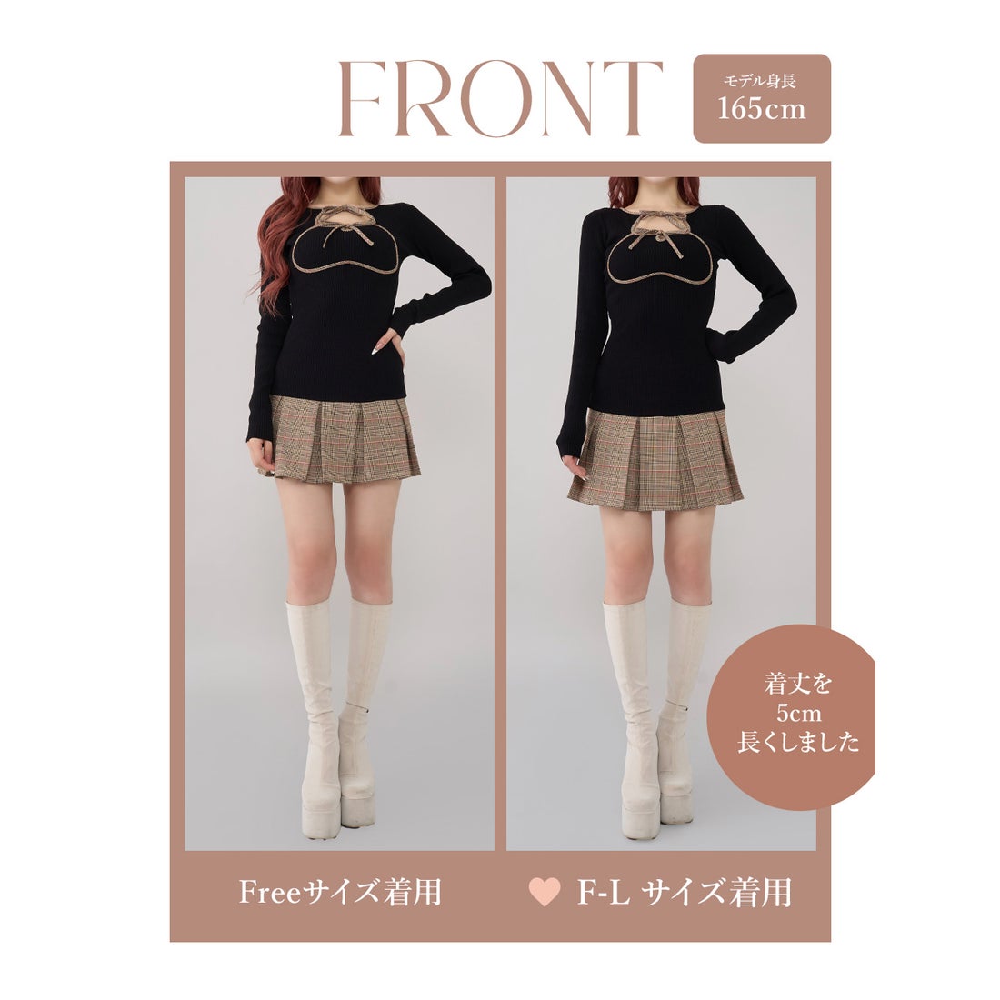 ダーリッチ Darich ポイントチェックニットミニワンピース （ブラック