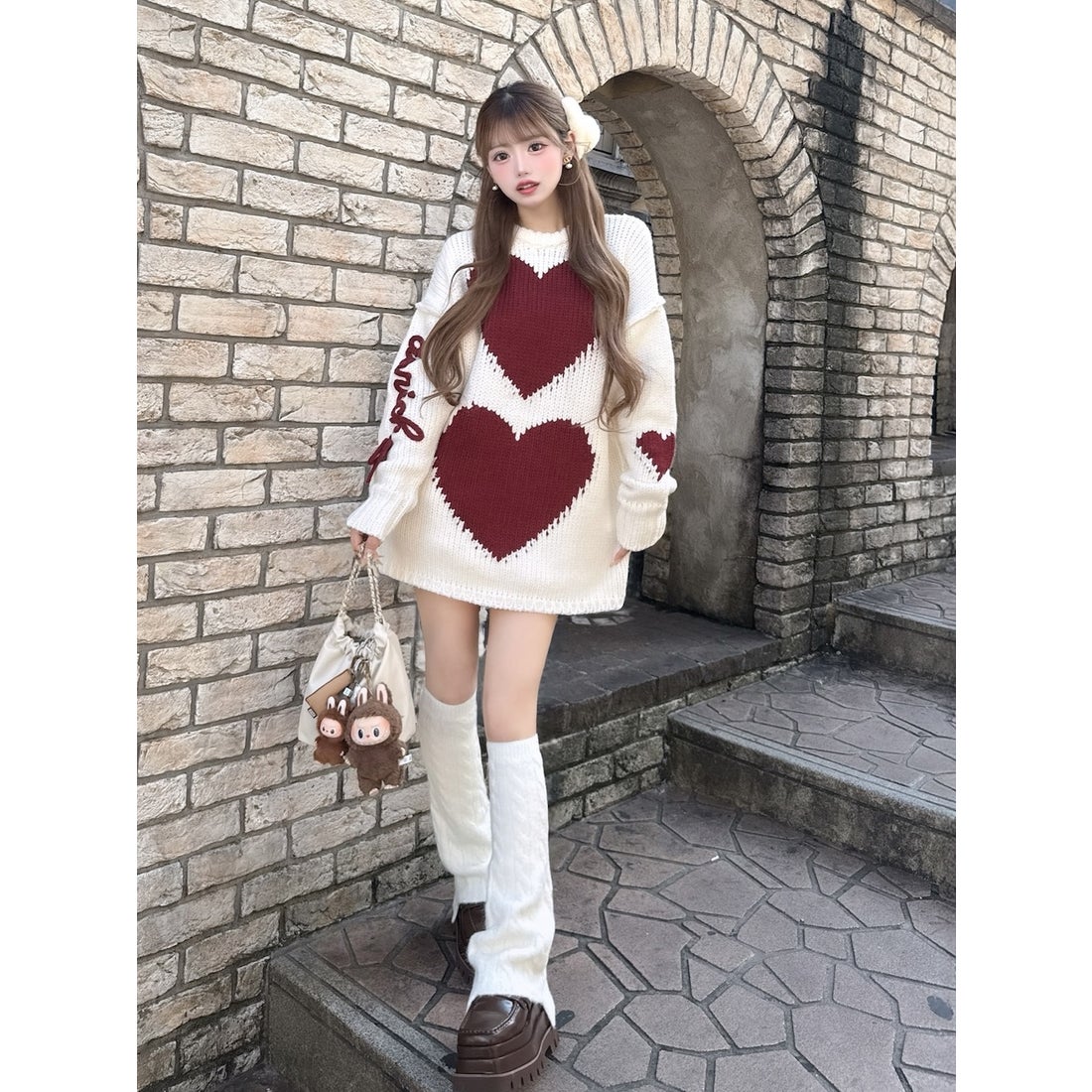 ダーリッチ Darich ハートロゴローゲージニットチュニック