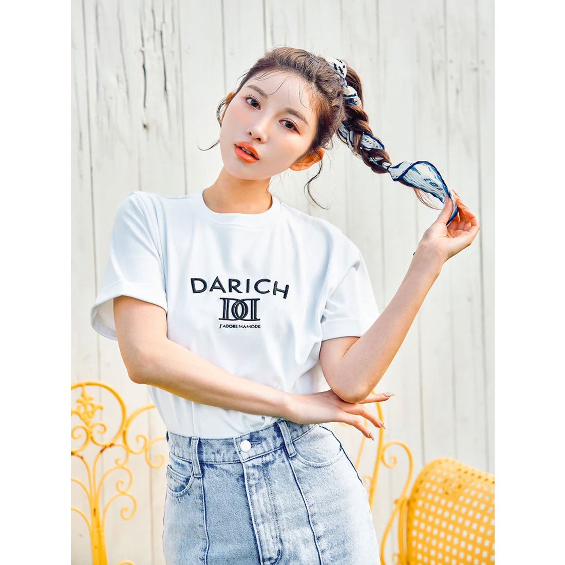 ダーリッチ Darich DDロゴエンブロイダリーTシャツ （ピンク