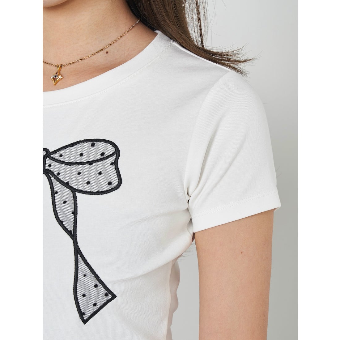 ダーリッチ Darich ドットリボンTシャツ （ブラック） -靴