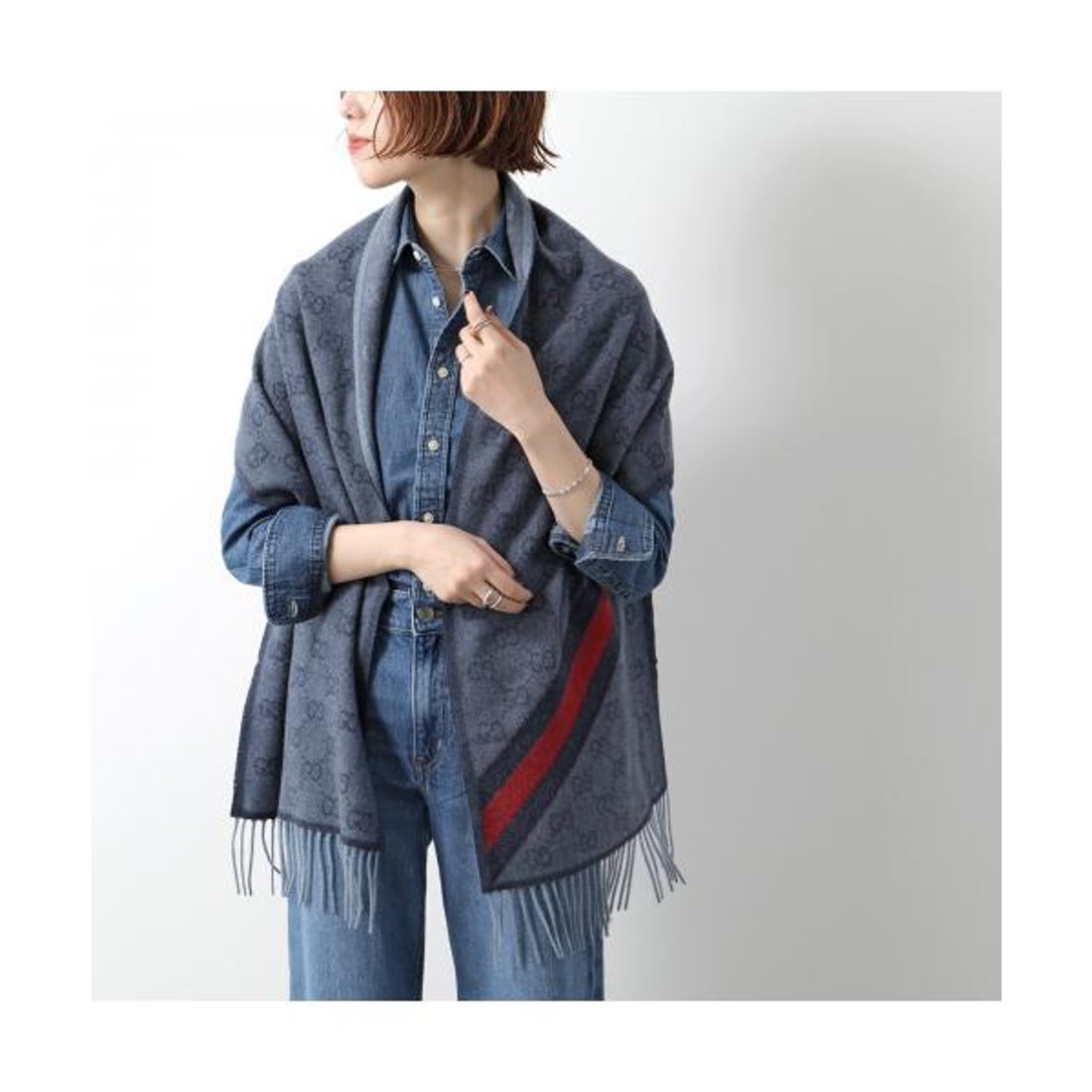 グッチ GUCCI GUCCI マフラー 570603 3G200 GGロゴ ウール （1466