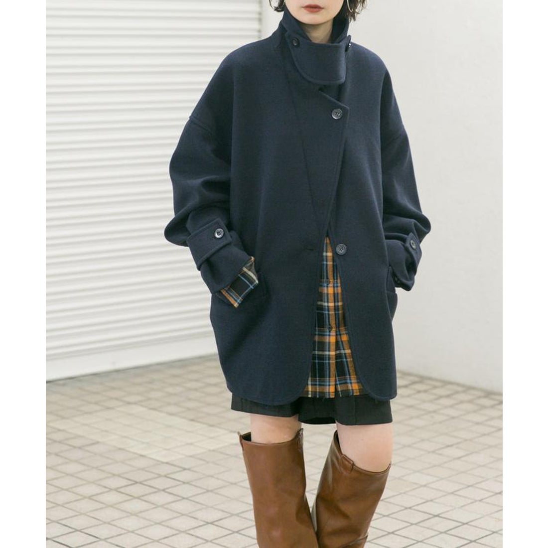 ケービーエフ KBF コクーンミドルコート （NAVY） - ファッション通販
