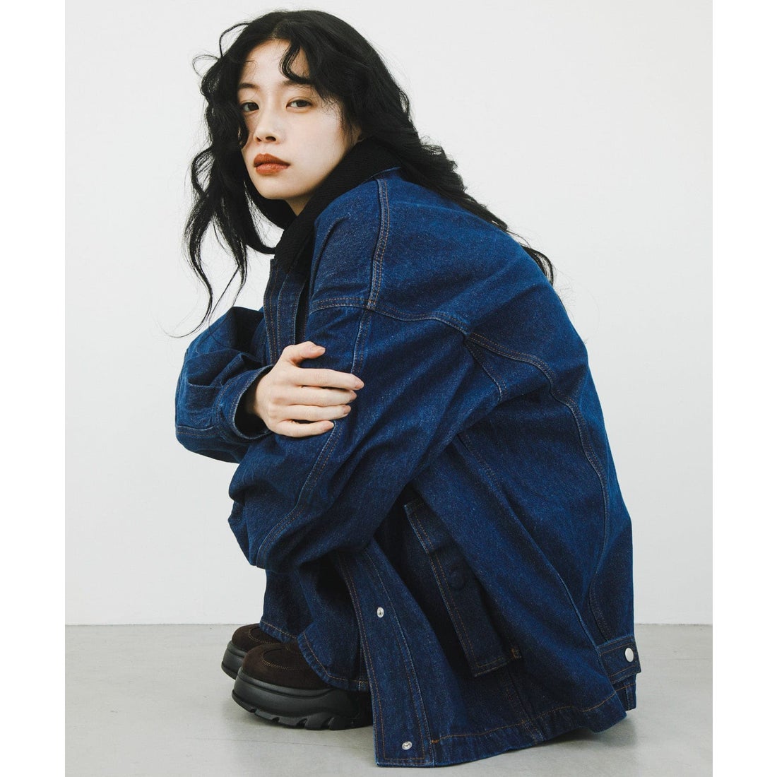 ケービーエフ KBF 2WAYカラーデニムブルゾン （L.BLUE