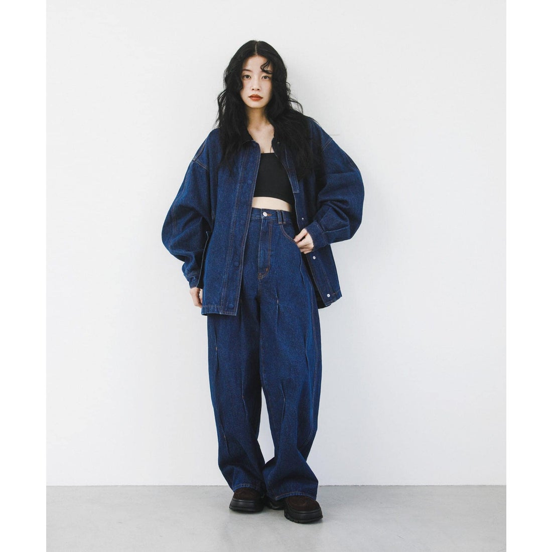 ケービーエフ KBF 2WAYカラーデニムブルゾン （L.BLUE