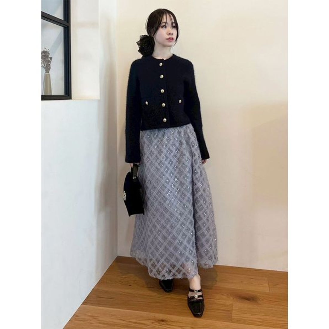 リリーブラウン LILY BROWN 【WEB限定カラー】金釦フォックスニット