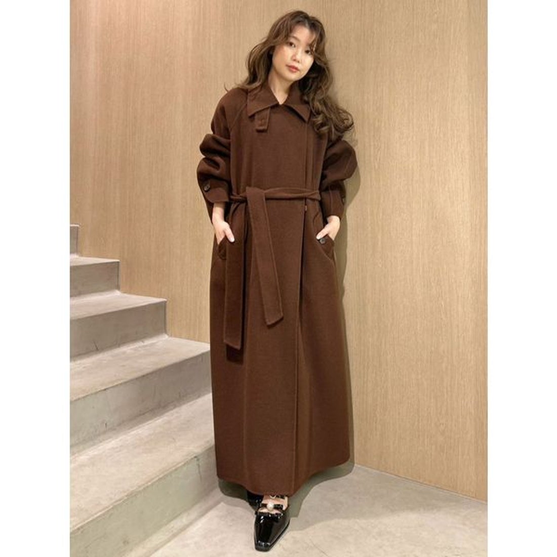 リリーブラウン LILY BROWN ステンカラーリバーコート （BLK