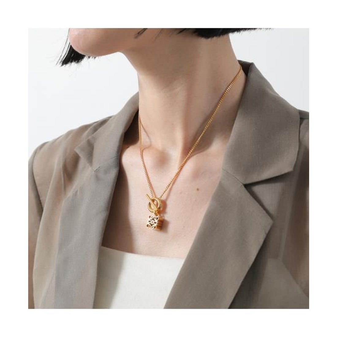 ロエベ LOEWE LOEWE ネックレス J821241X アナグラム ペンダント （X08