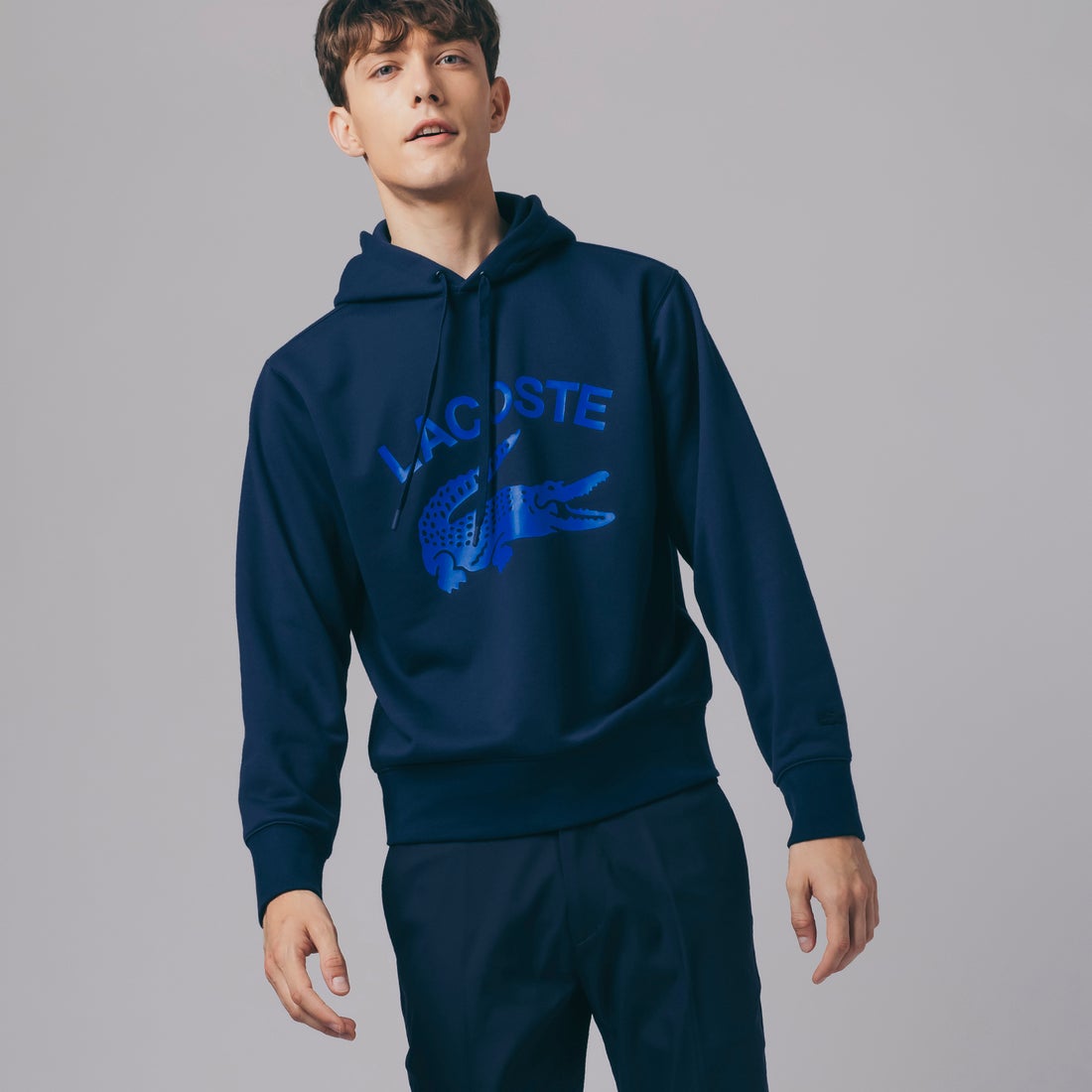 LACOSTE 刺繍ロゴ パーカー LACOSTE - 3703コムドットゆうた着用