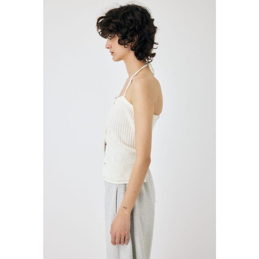 マウジー MOUSSY FRONT BUTTON ニットキャミ （BLK） - ファッション