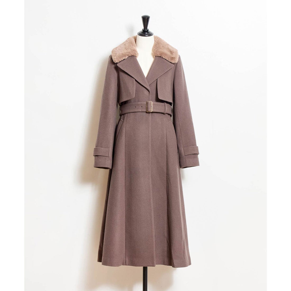 ノエラ NOELA ファー付マルチロングコート （チャ） -ファッション通販