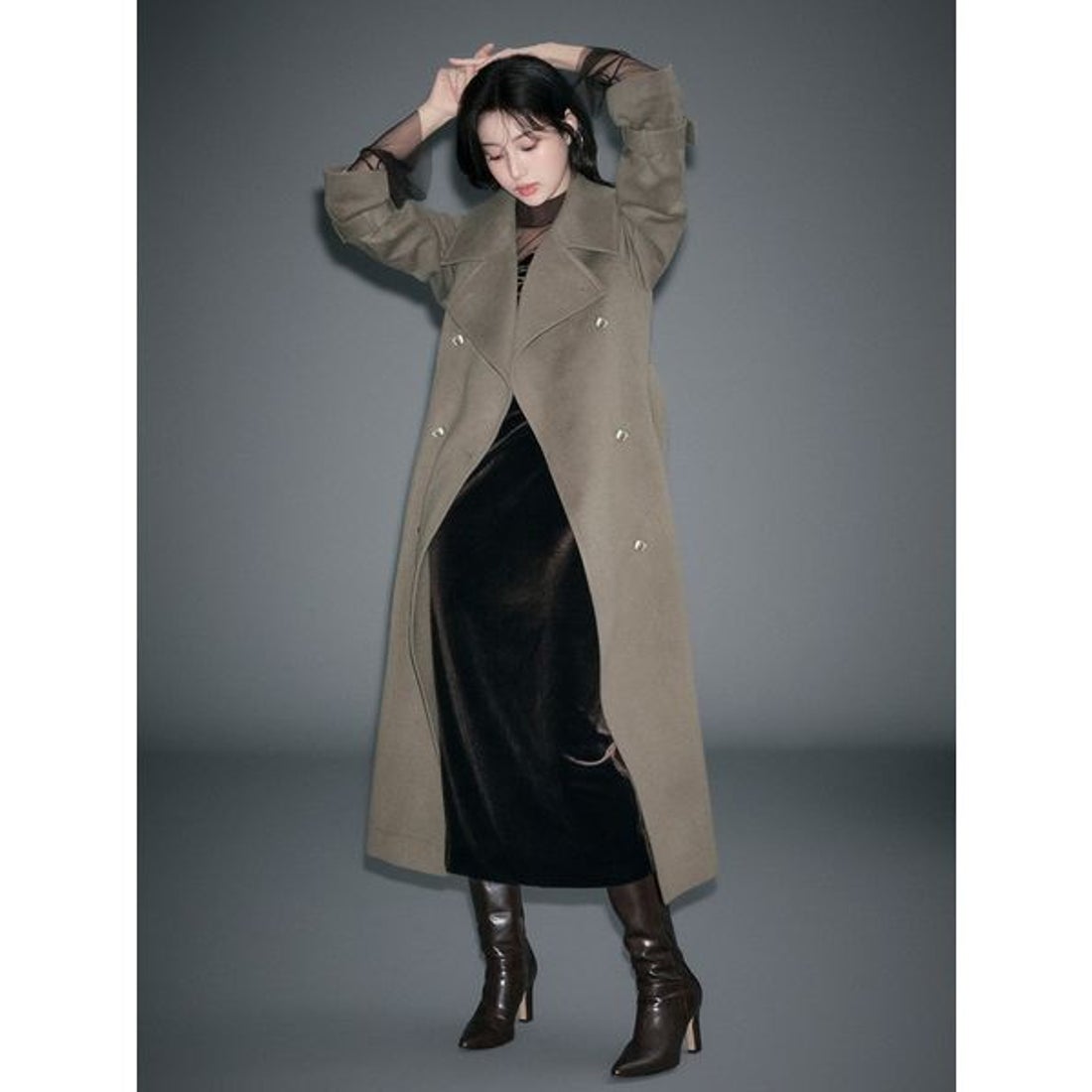 スナイデル SNIDEL シアードッキングベロアドレス （BLK