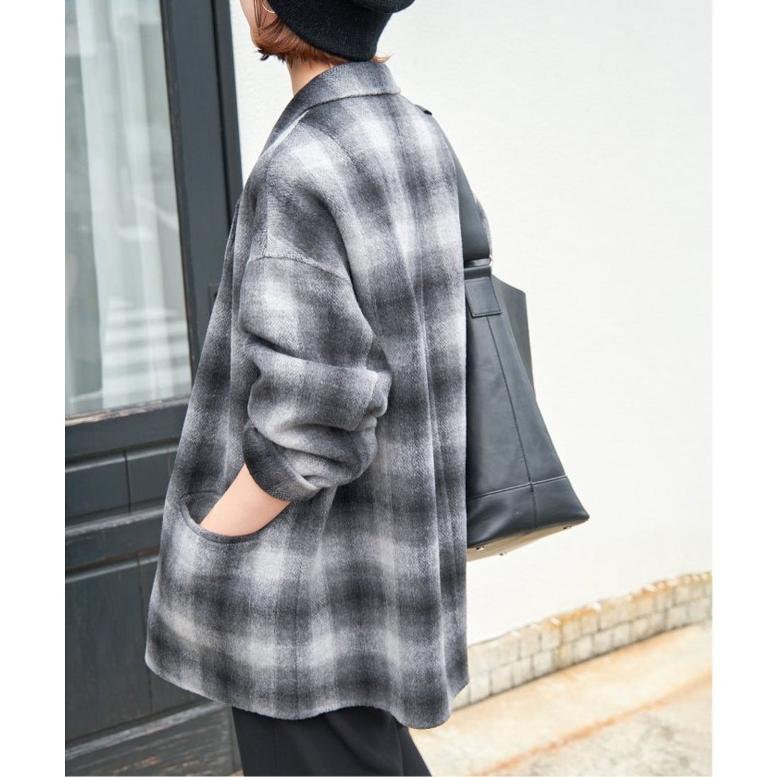 Spick and span ウールミックスリバージャケット グレー Spick and