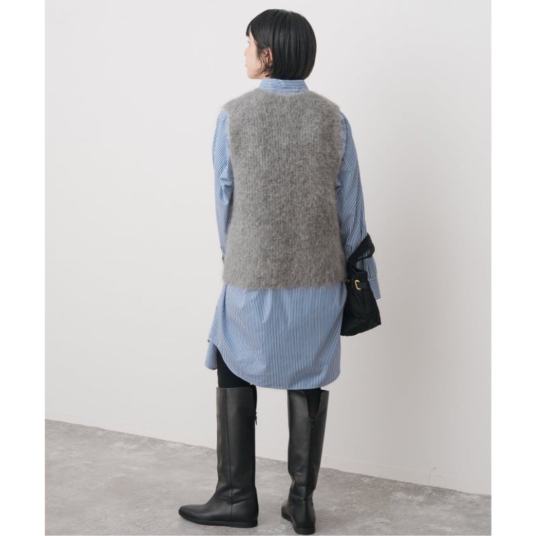 スピック＆スパン Spick & Span アルパカ混ニットベスト （グレーA