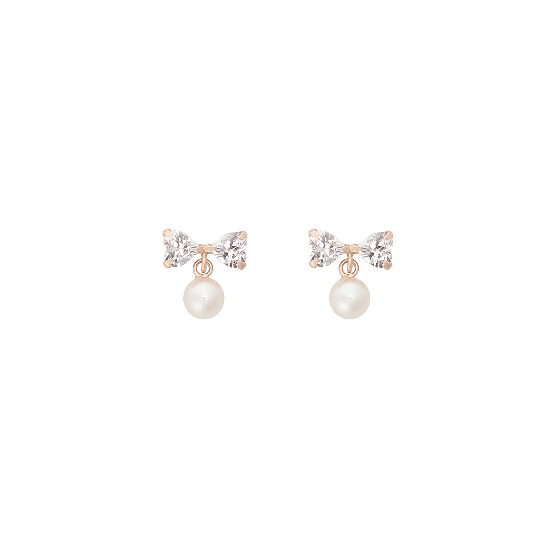 サマンサティアラ Samantha Tiara K10 PG リボン×パールピアス≪6月