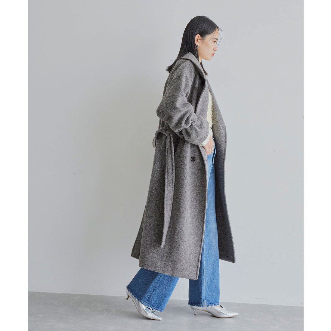 ビス VIS 【JAPAN FABRIC】尾州ウールシャギーロングコート【選べる
