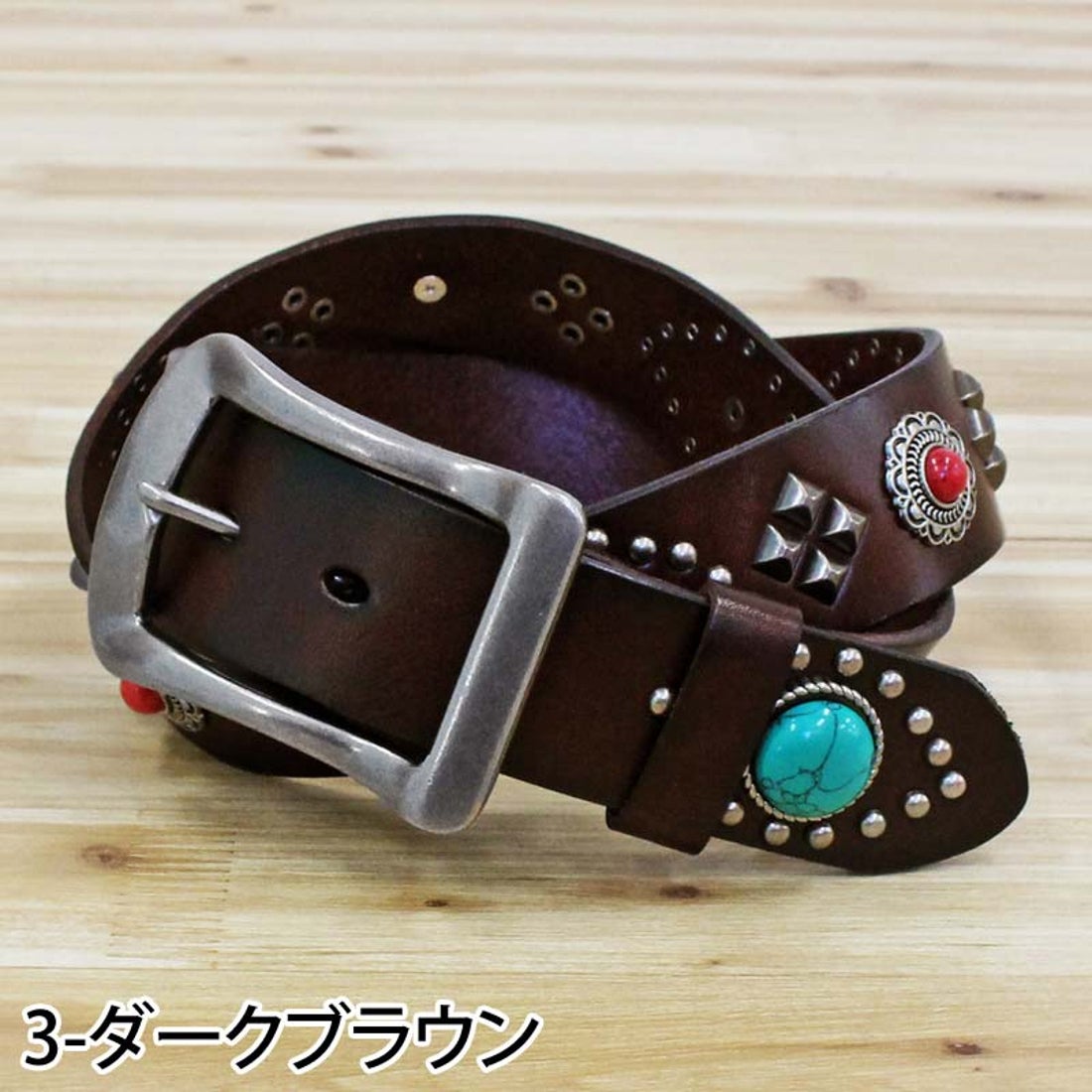 トップイズム TopIsm ベルト メンズ 本革 レザー ウエスタン スタッズ