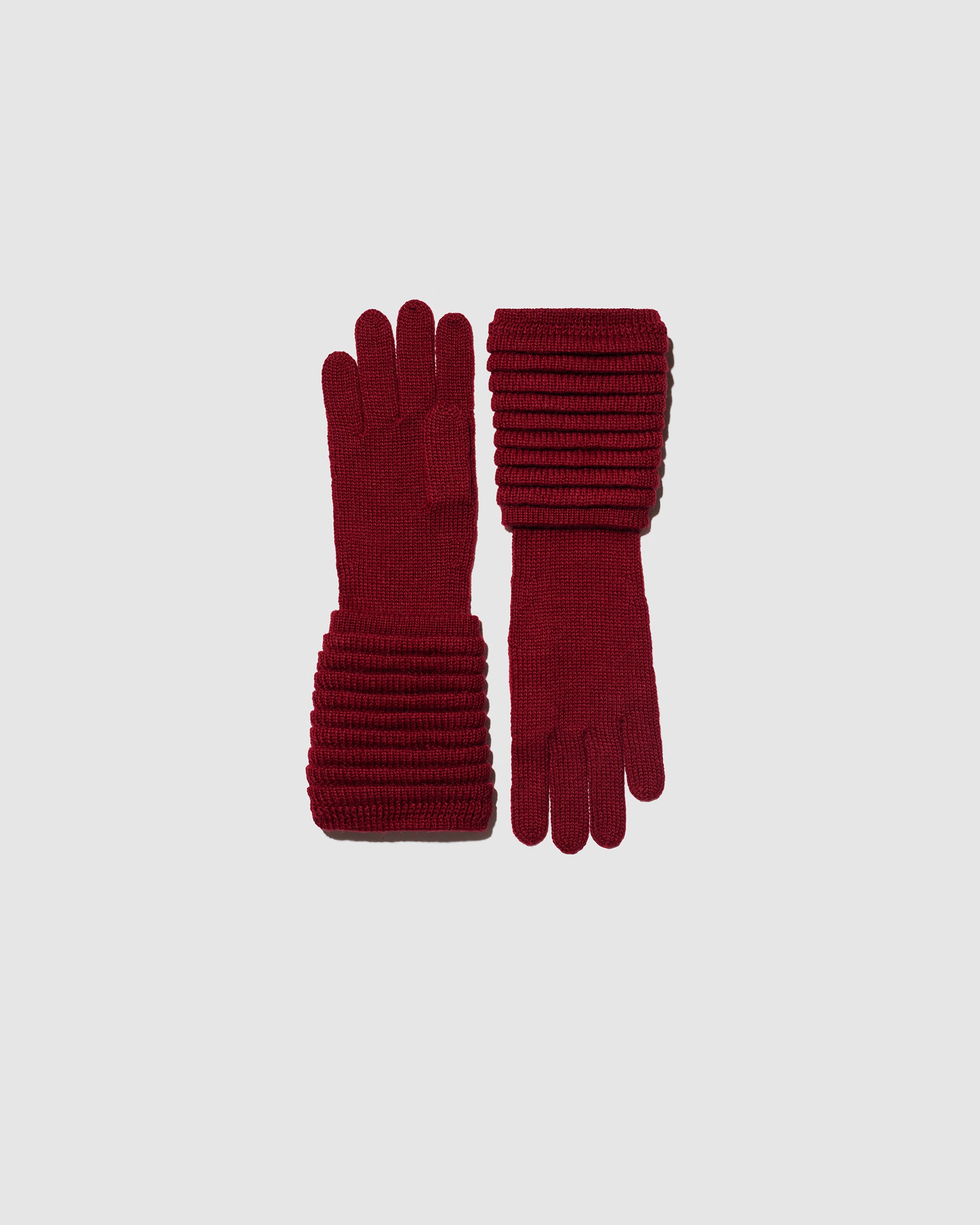 Adult Ribbed Garnet Red Gloves | SENTALER