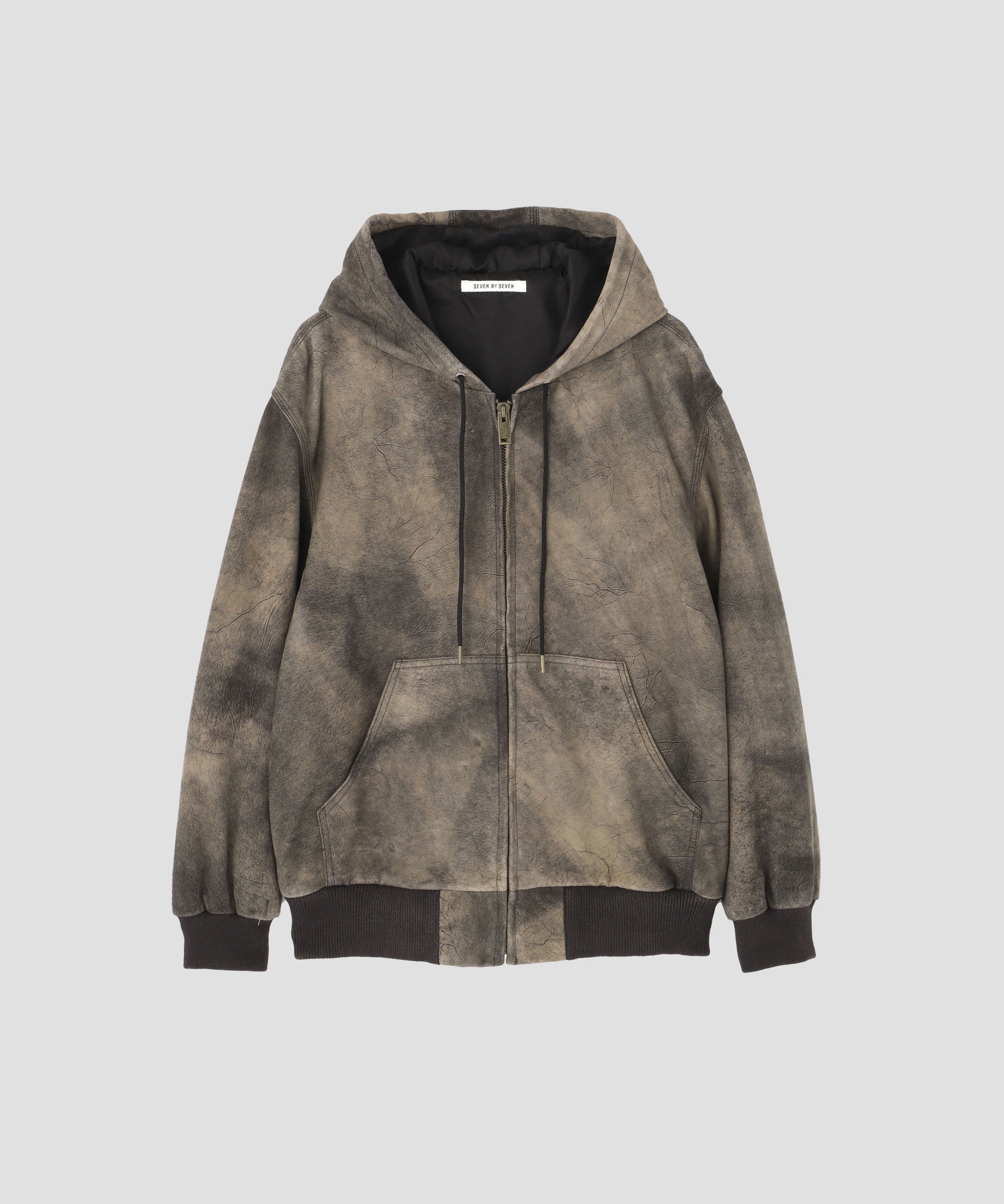LEATHER ACTIVE JACKET - Goat suede Antique finish - | SEVEN BY SEVEN
