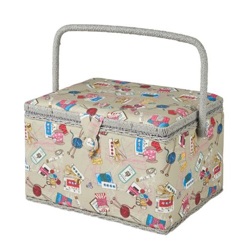 Buy Grey Notions Large Sewing Box with Removable Tray