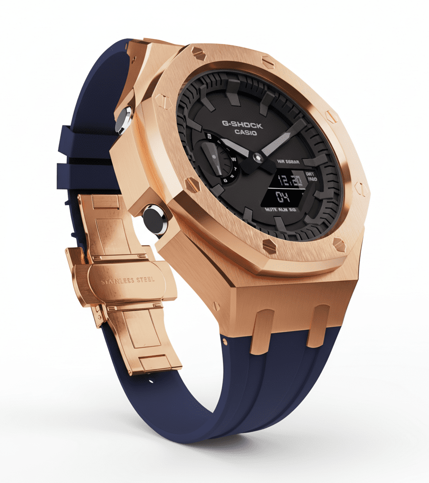 G-shock Ga2100-1A1 カシオーク カスタマイズ ローズゴールド G-shock