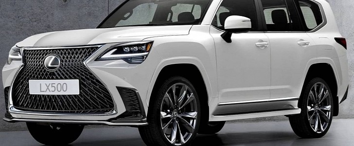 2022 Lexus LX Rendered With Huge Spindle Grille, Full-Width