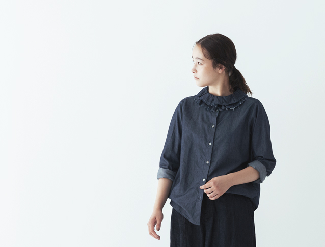 Soraネストローブ　デニムバンドカラーシャツ web 限定 !! >> デニム 4タイプ | ONLINE SHOP | nest Robe Shop Blog