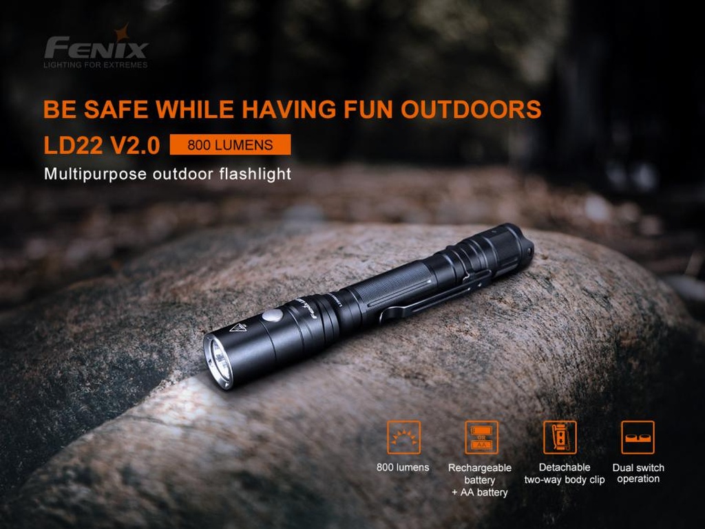 Fenix LD22 V2.0 Multipurpose Outdoor Flashlight. Price: CAD $90.95