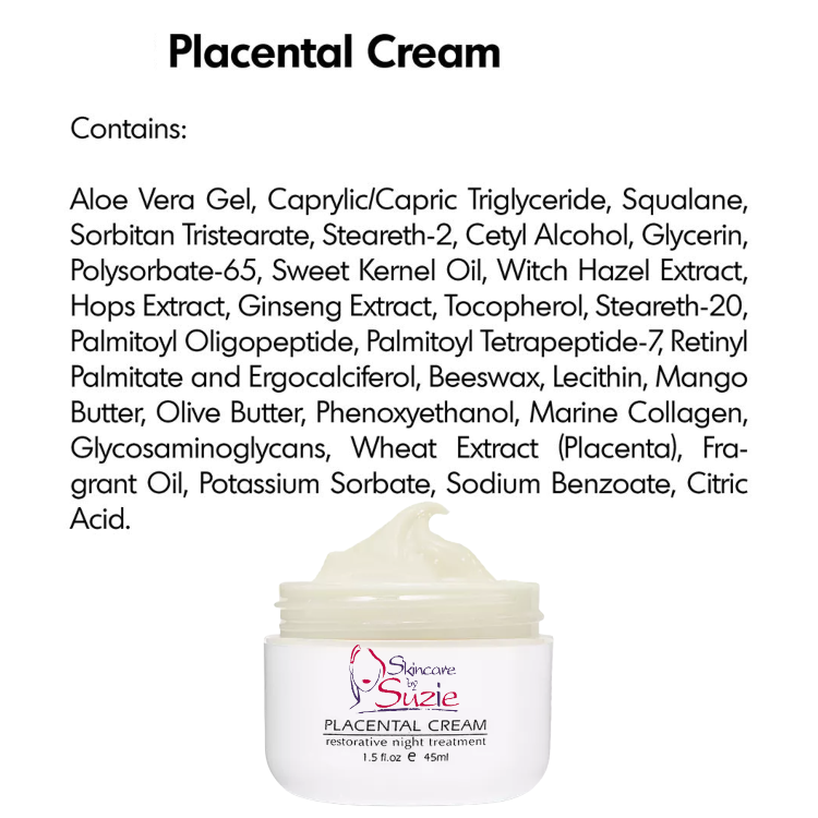 Placental Cream Updated February 2026 – Skin Care By Suzie