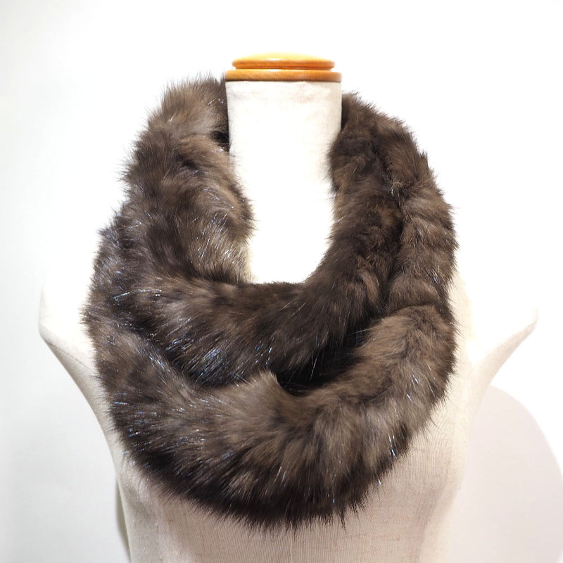 MOONBAT】ムーンバット スヌード 毛皮コート マフラー ミンク 茶 Snood