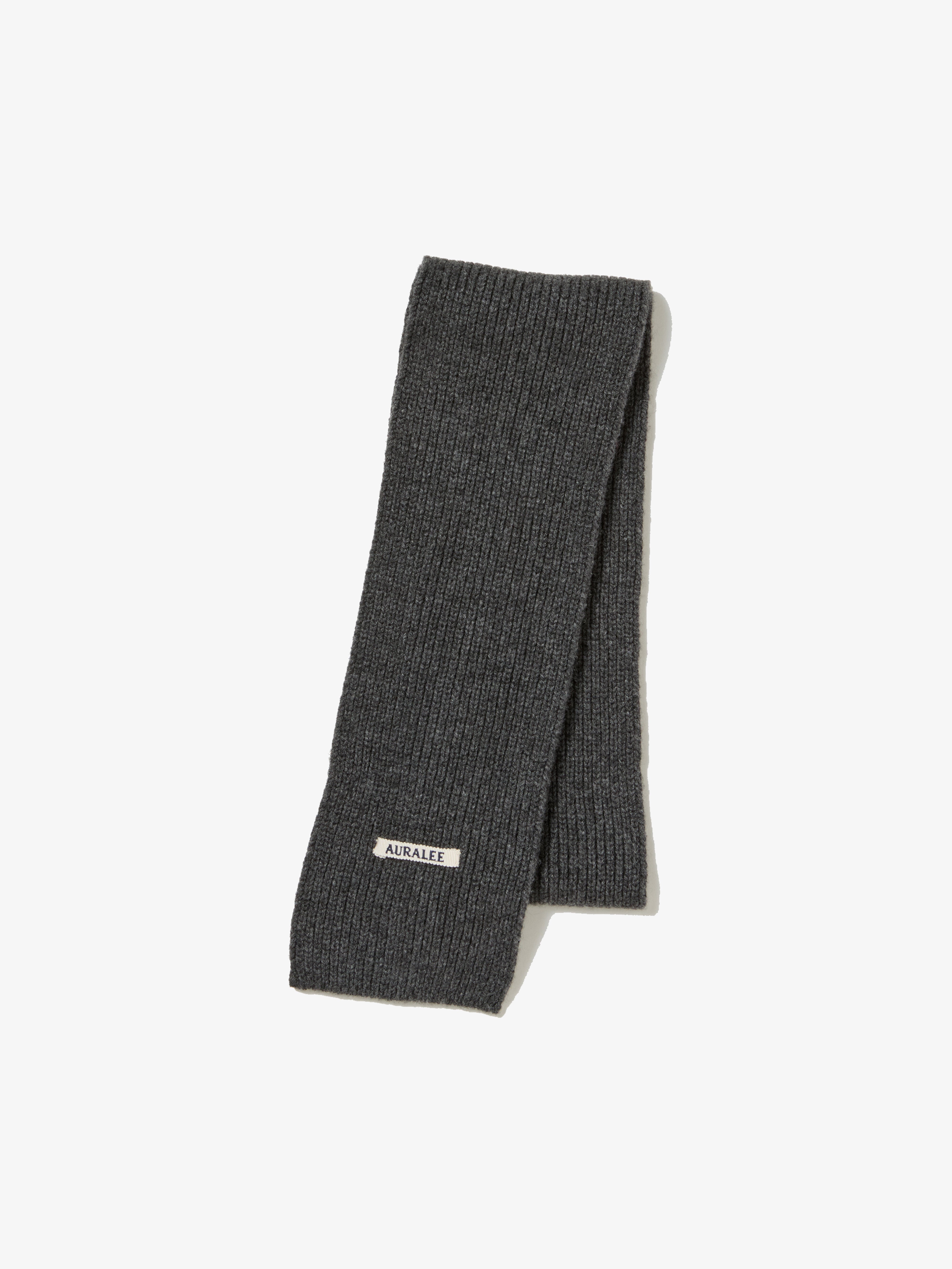 AURALEE: Light Cashmere Knit Stole (Charcoal) | DSMG E-SHOP