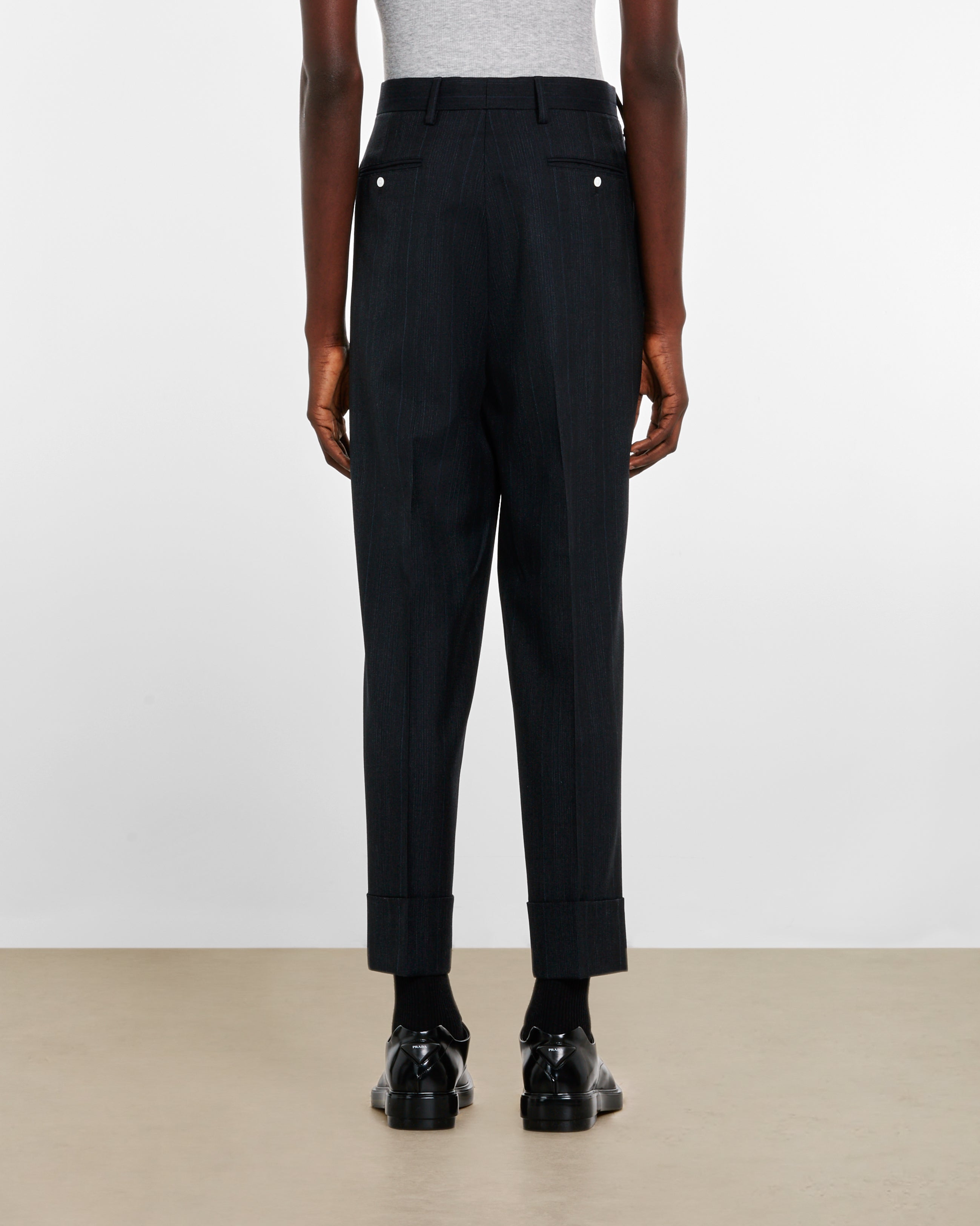Prada: Men's Wool Pants (Navy) | DSMNY E-SHOP