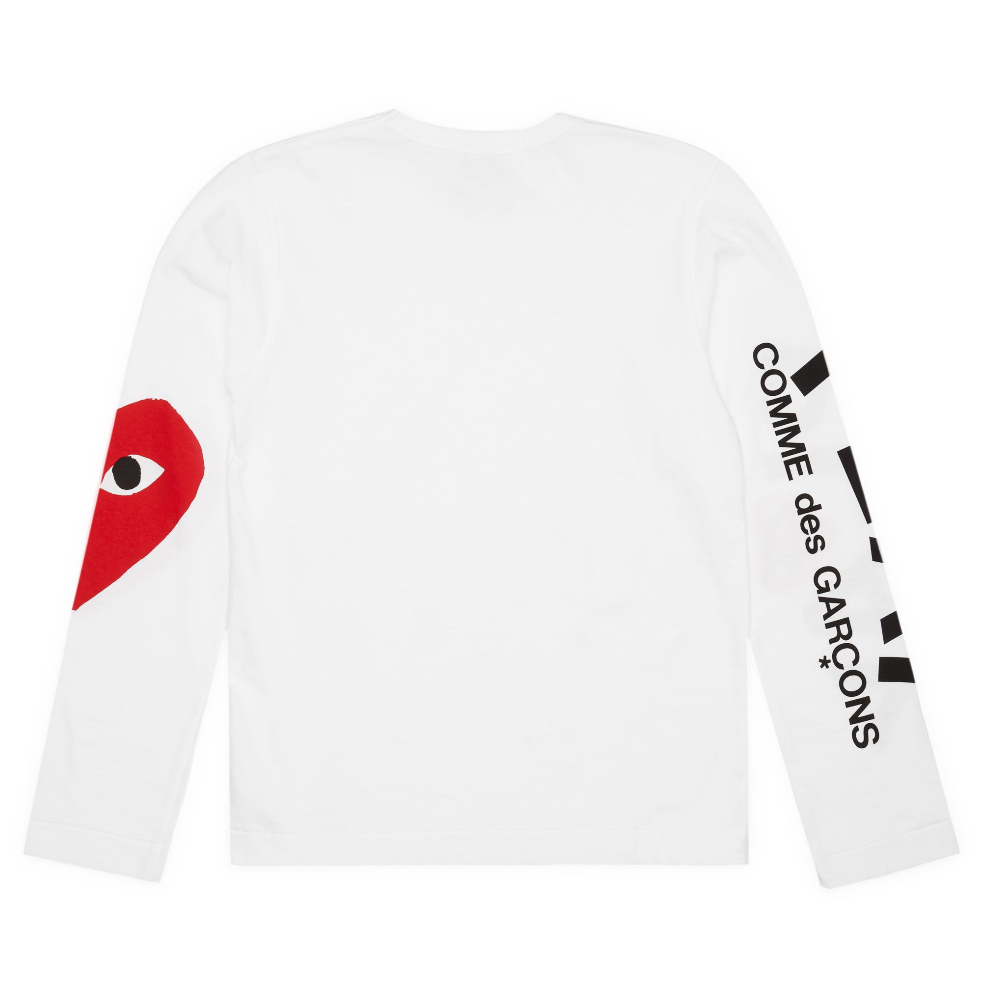 Play Comme des Garçons: Big Heart Long Sleeve (White) | DSMNY E-SHOP