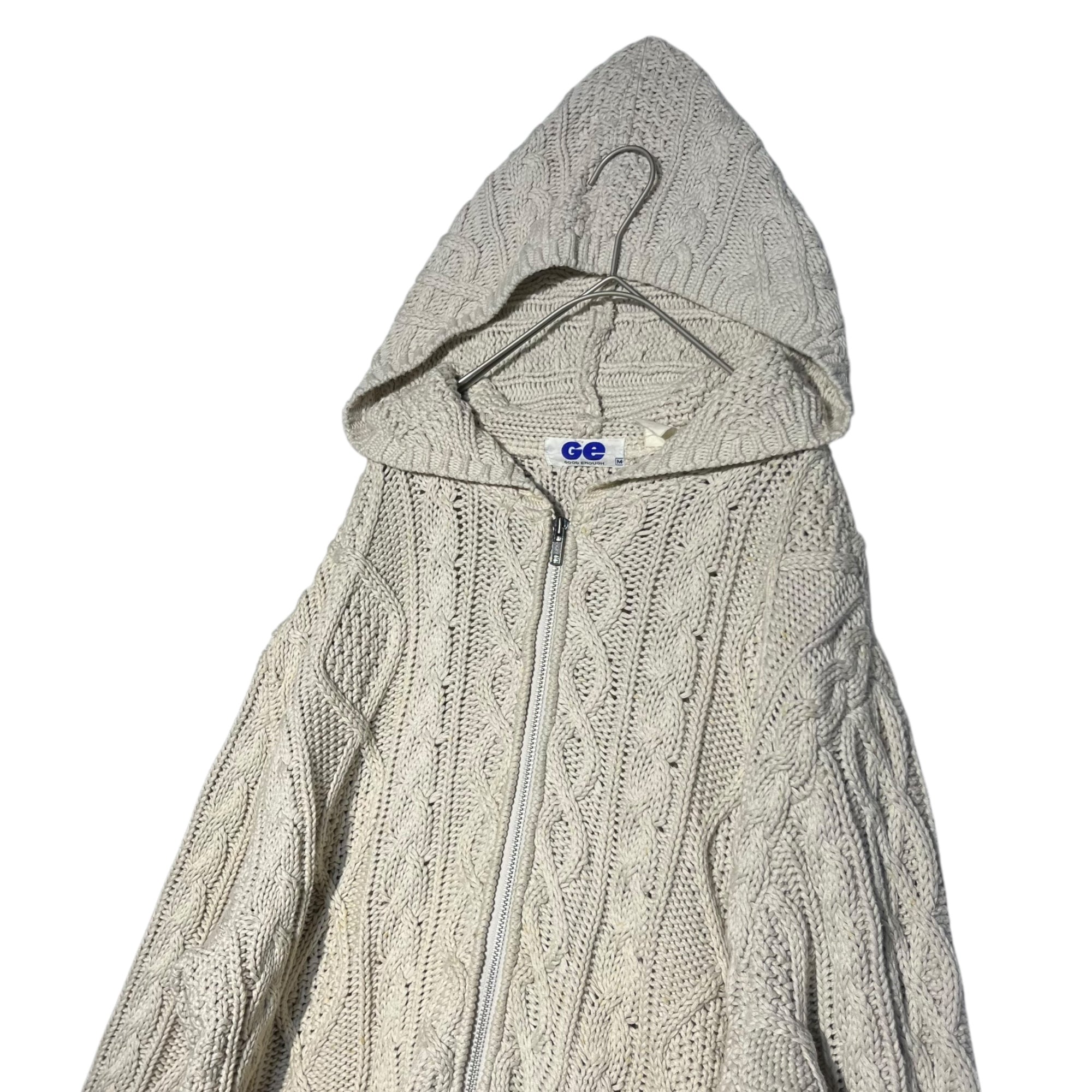 GOODENOUGH(グッドイナフ) 90's cable knit zip hoodie ケーブルニット