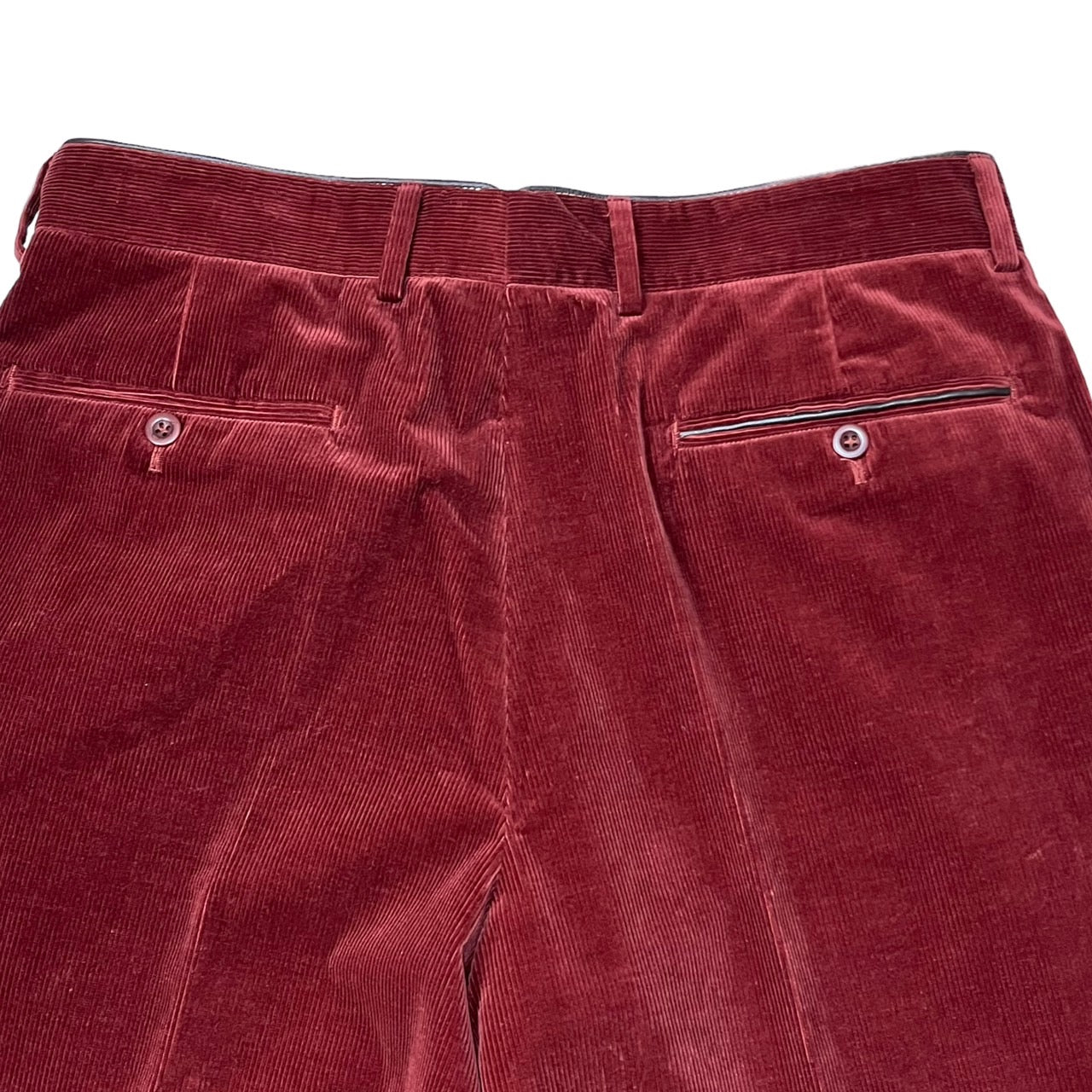 HERMES(エルメス) Leather lamb piping corduroy trousers/ラムレザー