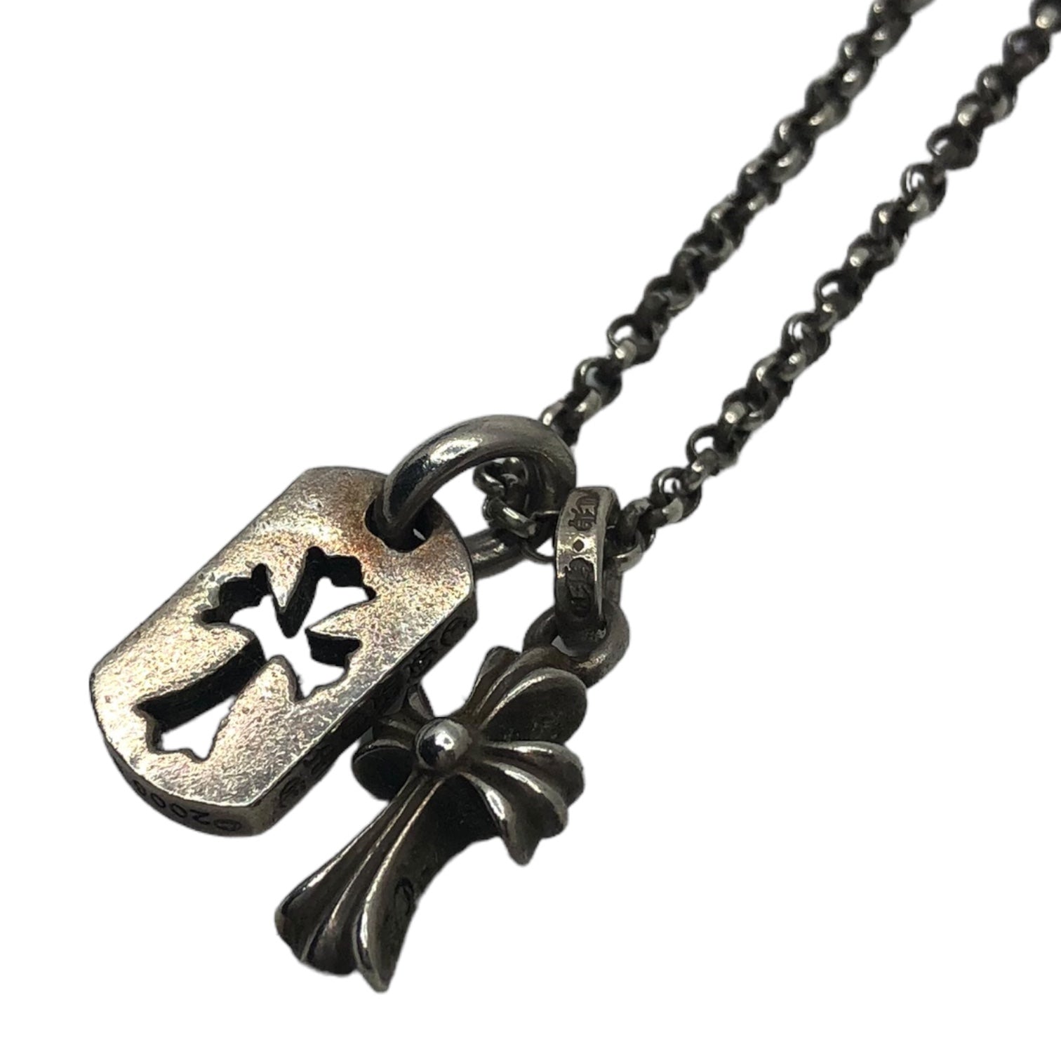 CHROME HEARTS(クロムハーツ) CUTOUT CROSS DOG TAG & BABY FAT ROLL