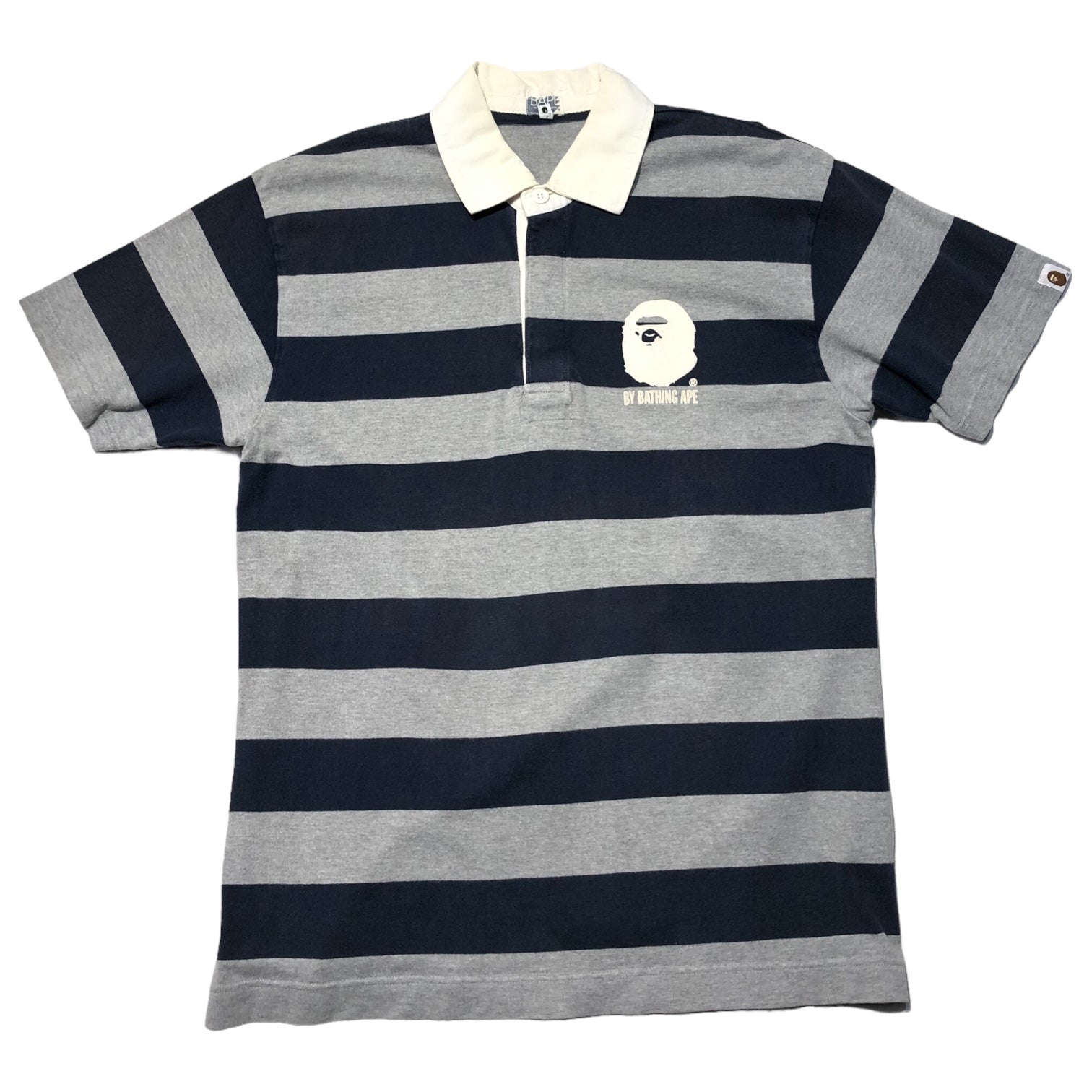 A BATHING APE(アベイシングエイプ) 00's One point logo border rugby