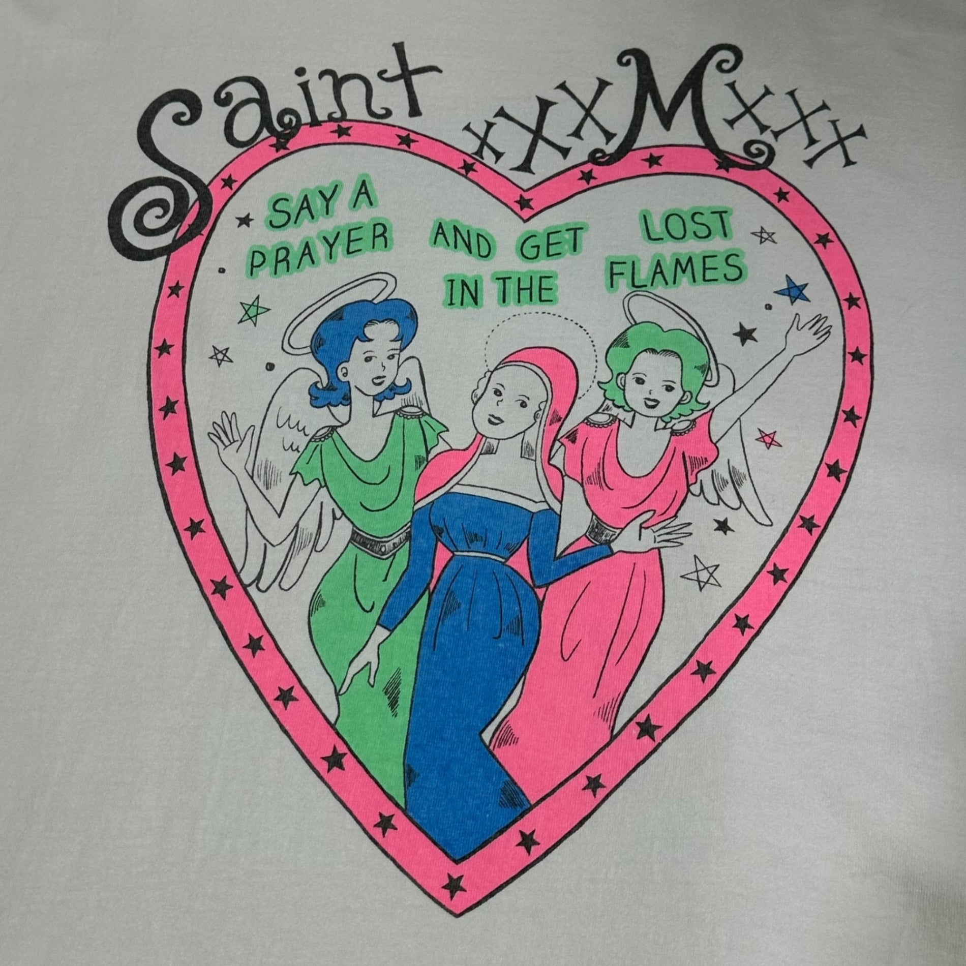 SAINT MICHAEL(セントマイケル) 24SS LS TEE PINK HEART WHITE 長袖 T