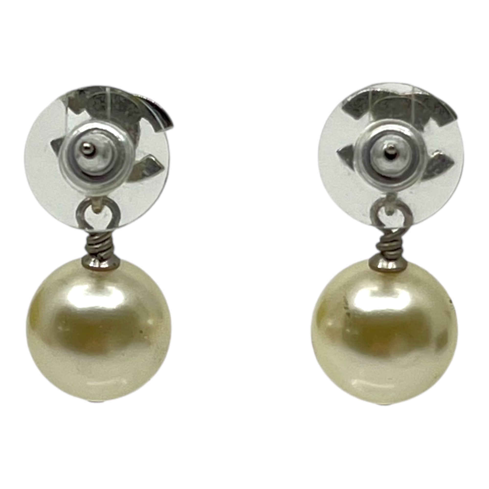 1241 CHANEL ピアス シルバー ミラーボール ストーン ココマーク