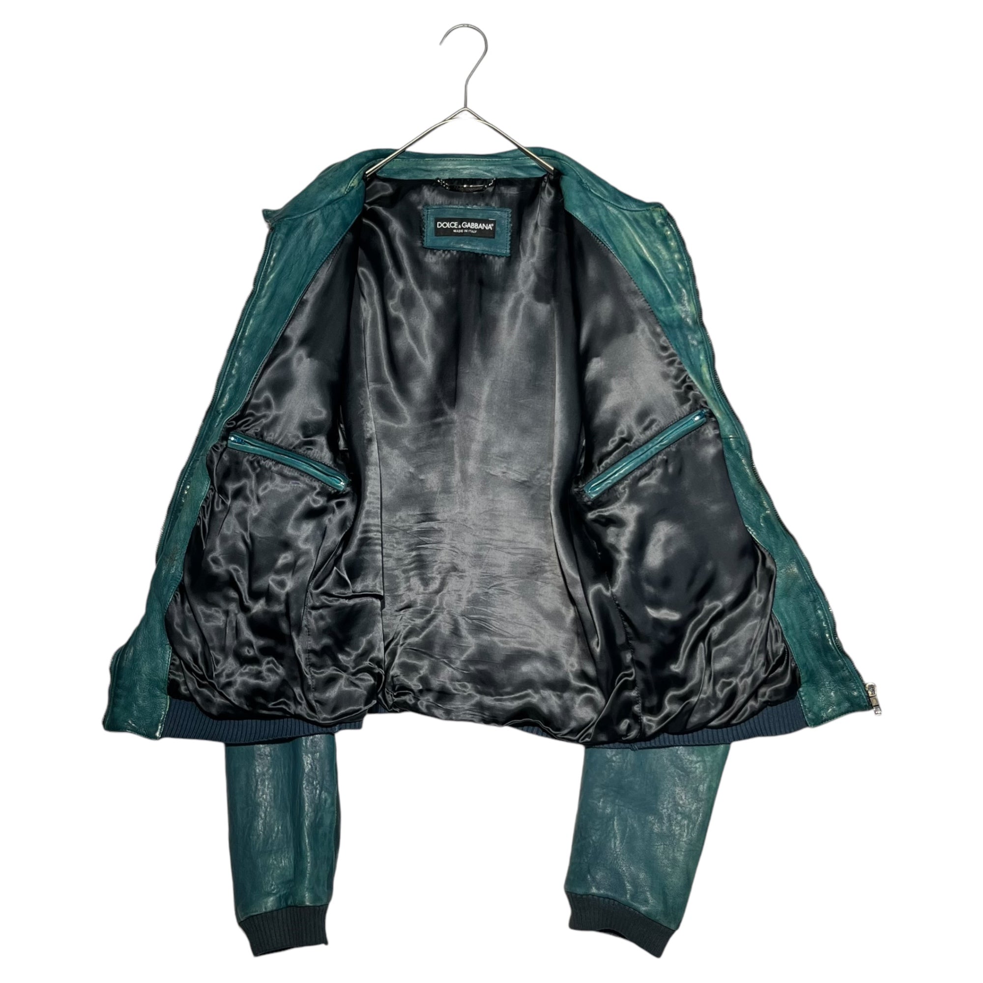 DOLCE&GABBANA(ドルチェ&ガッバーナドルガバ) Blue dyed lamb leather