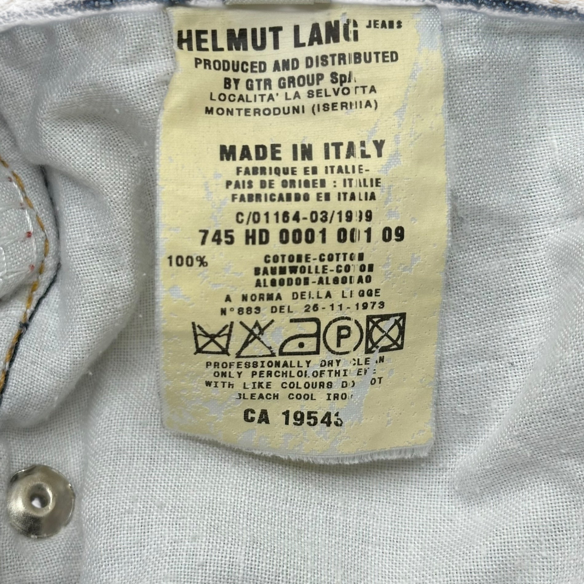 HELMUT LANG(ヘルムートラング) 1999 ARCHIVE CLASSIC RAW DENIM PANTS