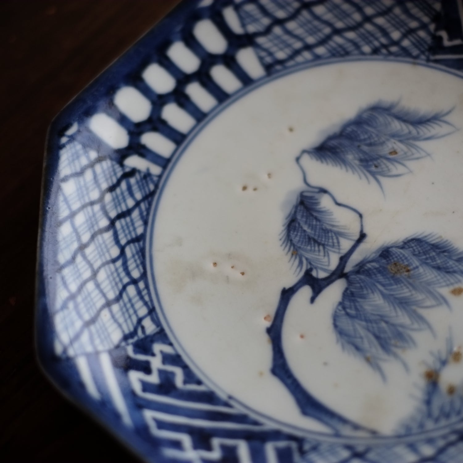 時代 柳文染付 八角皿(江戸時代) – 逢季荘