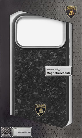 ランボルギーニ iPhone17 Pro Max用 カーボンファイバー 背面ケース