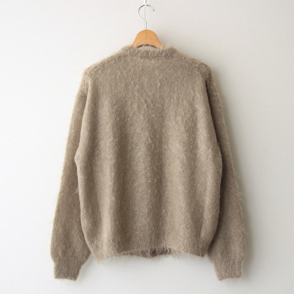 BRUSHED SUPER KID MOHAIR KNIT CARDIGAN #GRAY BEIGE [A24AC01KM