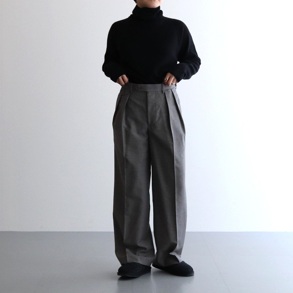 TROPICAL WOOL KID MOHAIR SLACKS #GRAY CHECK [A24SP05WM] – ciacura