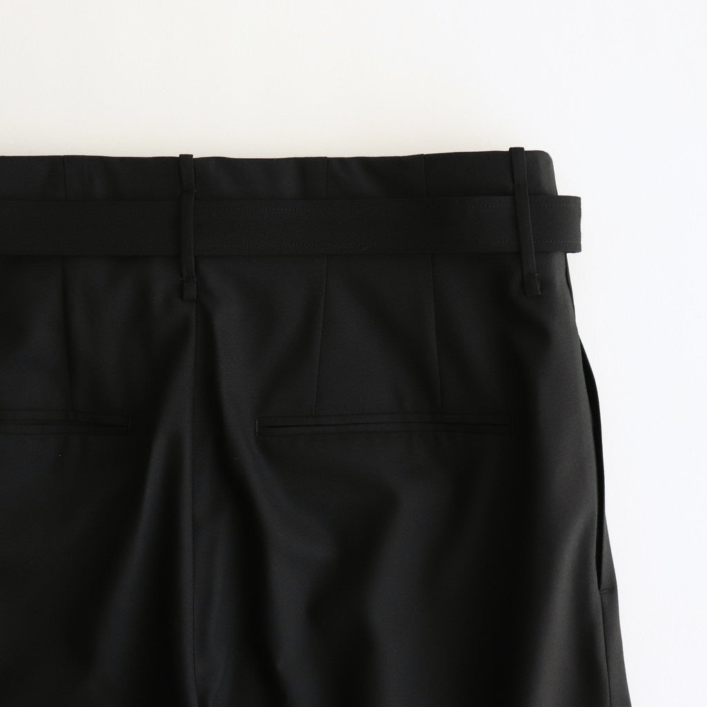 SUPER FINE TROPICAL WOOL TWO-TUCK SLACKS #BLACK [A25SP04MT] – ciacura