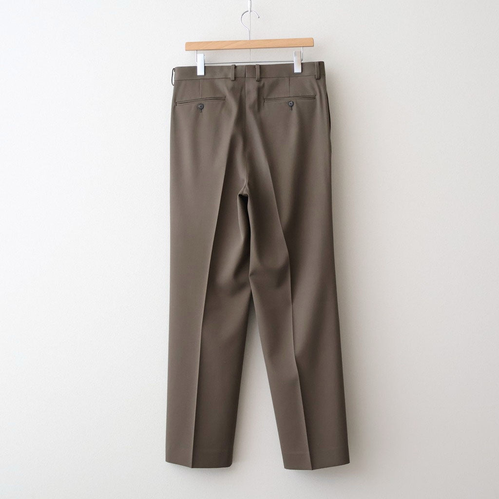 LIGHT WOOL MAX GABARDINE TWO-TUCK SLACKS #DARK OLIVE BROWN